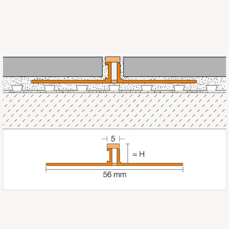 Profilé de fractionnement PVC/CPE BWS G 2,5 m schéma