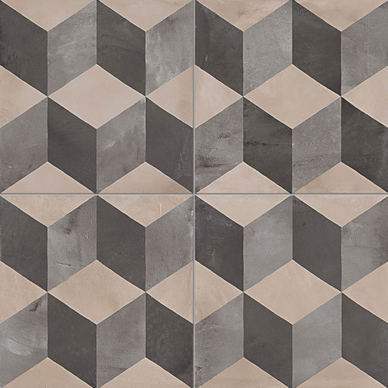 Carrelage imitation carreau de ciment décor terra - 20x20 cm