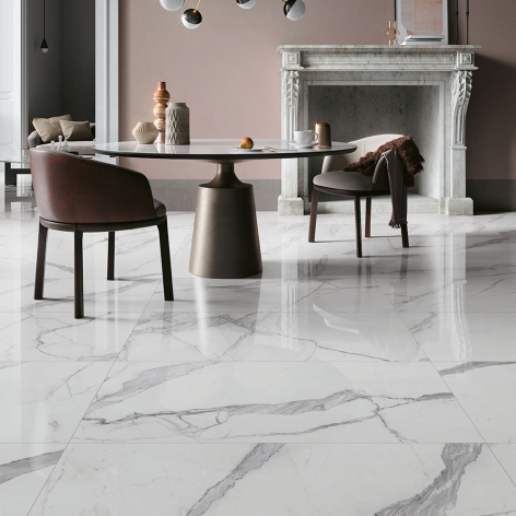 Carrelage effet marbre brillant cosmopolitan - 120x120 cm