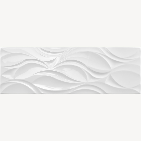 Faïence monochrome blancos décor narval - 30x90 cm