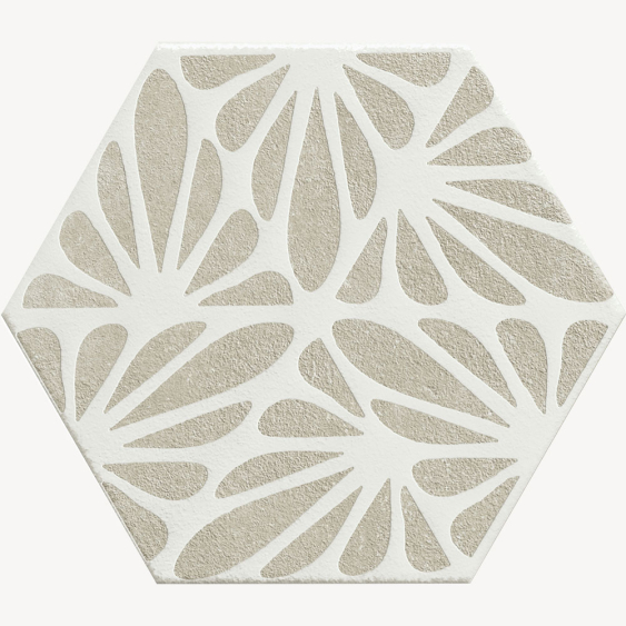Carrelage effet argile terra creta hexagone décor - 25x21,6 cm