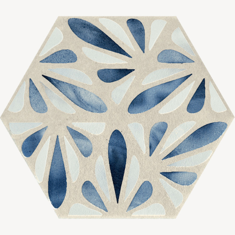 Faïence effet argile terra creta hexagone décor - 25x21,6 cm