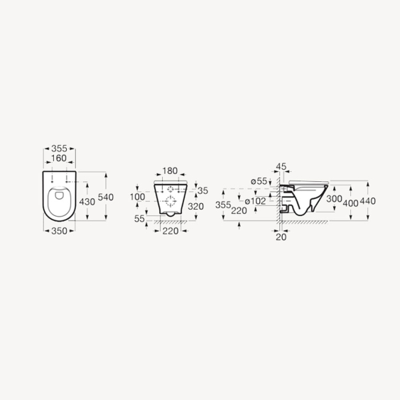 Pack WC cuvette suspendue the gap round zoom