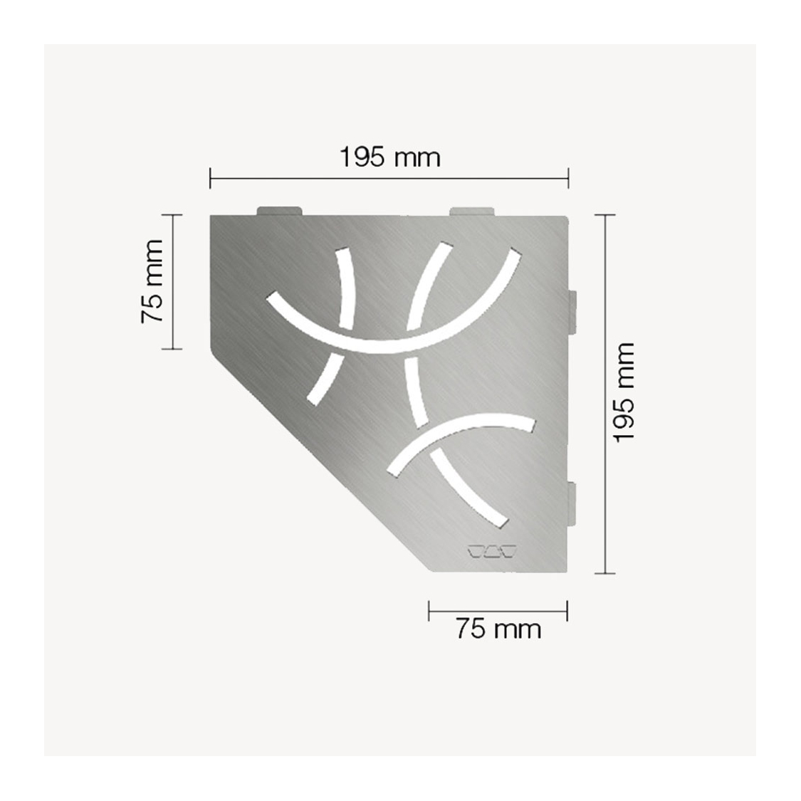 Tablette acier inoxydable curve 195x195 zoom