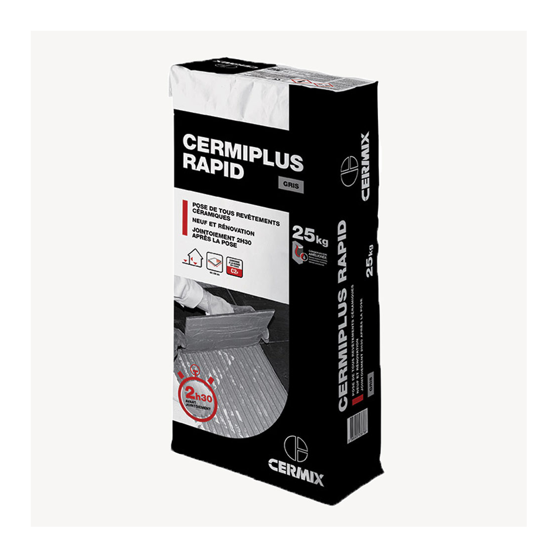 Mortier colle Cermiplus Rapid gris