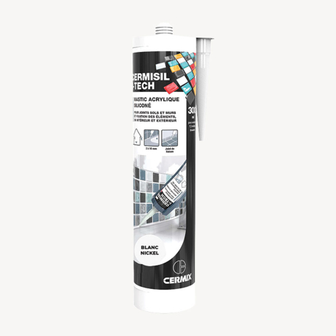 Mastic acrylique siliconé Cermisil i-Tech blanc nickel