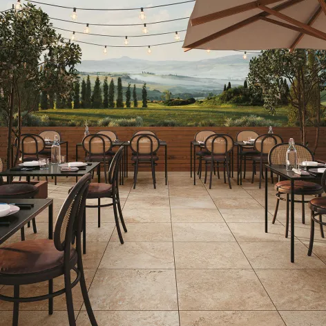 Carrelage extérieur 20 mm effet travertin n1o46115_1 - 60x60 cm