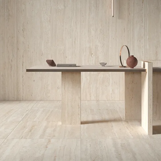 Carrelage effet travertin - 120x120 cm