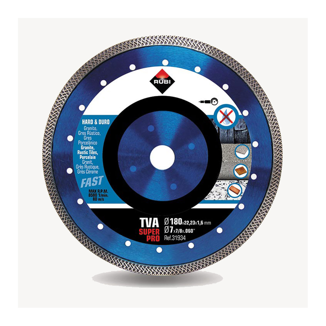 Disque diamanté Turbo Viper (TVA) Ø 180 mm coupe à sec