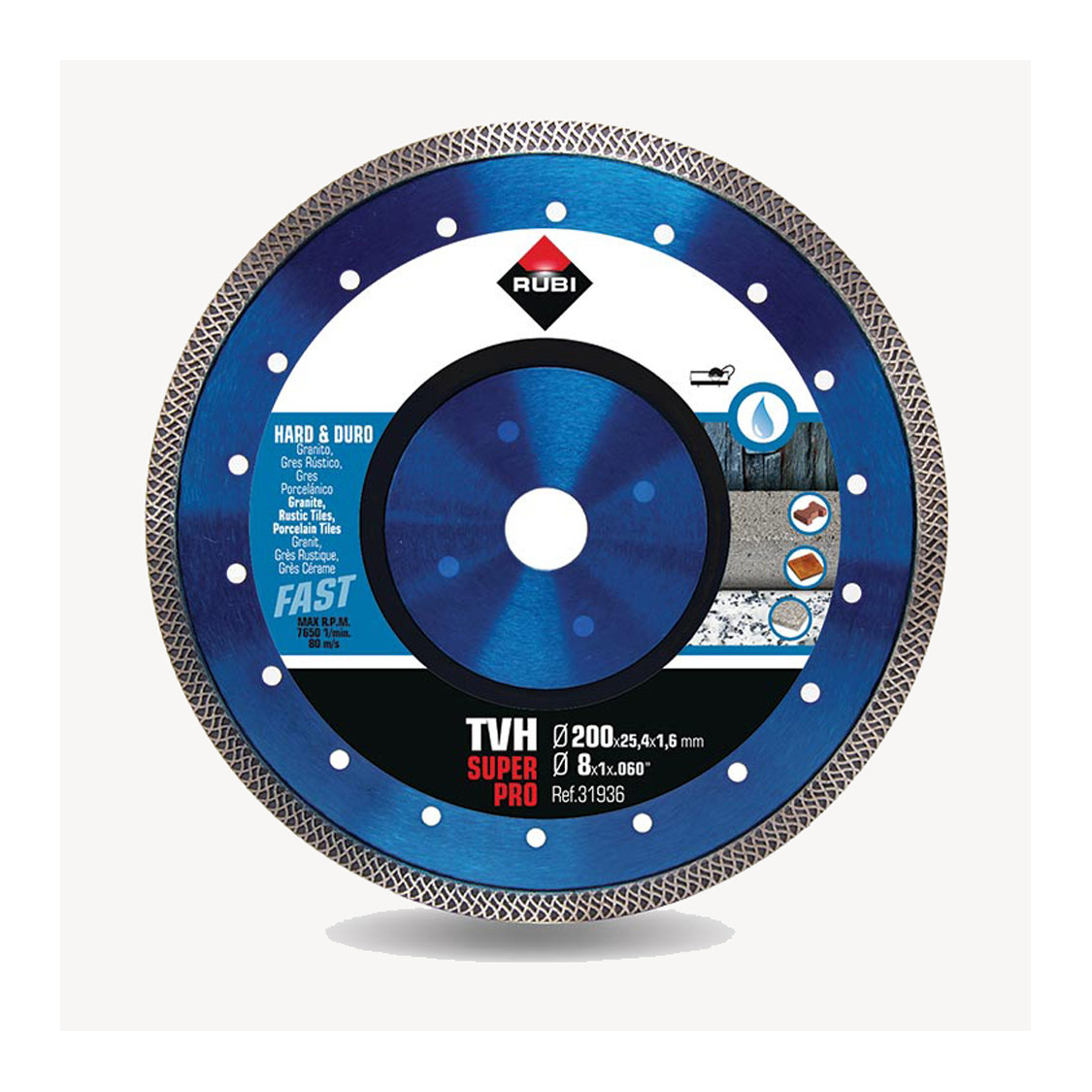 Disque diamanté Turbo Viper (TVH) Ø 200 mm coupe à eau