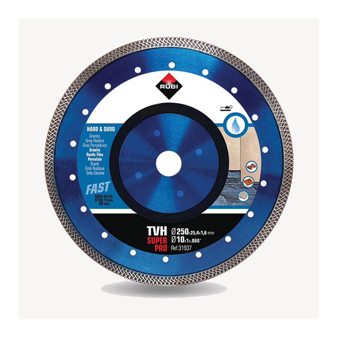 Disque diamanté Turbo Viper (TVH) Ø 250 mm coupe à eau