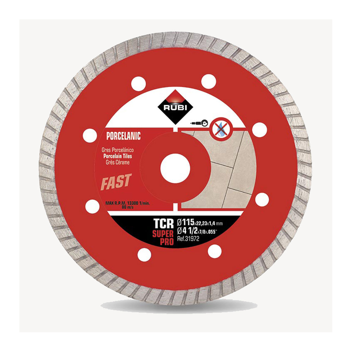 Disque diamanté TCR Superpro Ø 115 mm coupe à sec