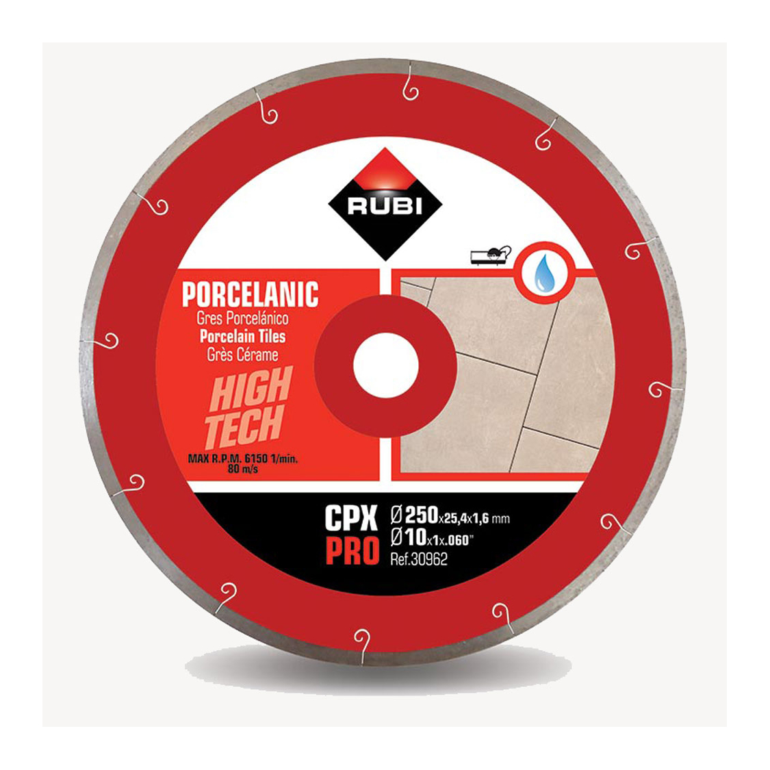 Disque diamanté J-Slot CPX Ø 250 mm coupe à eau